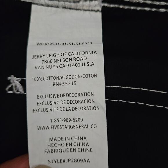 Five Star General Black Wide Leg 100% Cotton Mid Rise Carpenter Jeans 5 / 27 - Picture 13 of 16